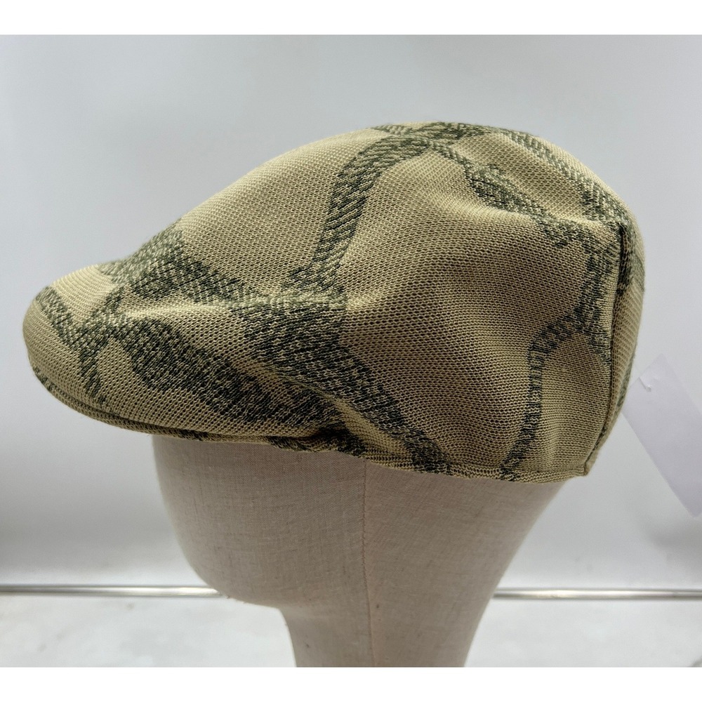 Journey Hats Flat Cap Men's Large Olive Black Knit Rope Graphic Driving Hat NWT